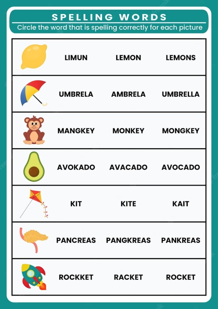 Sixth grade student completing a spelling practice worksheet with music recital theme and geometric shapes