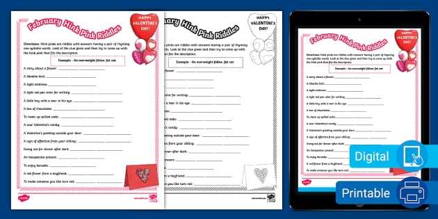 Sixth grade worksheet featuring spring themed Hink Pink riddles for geometry practice