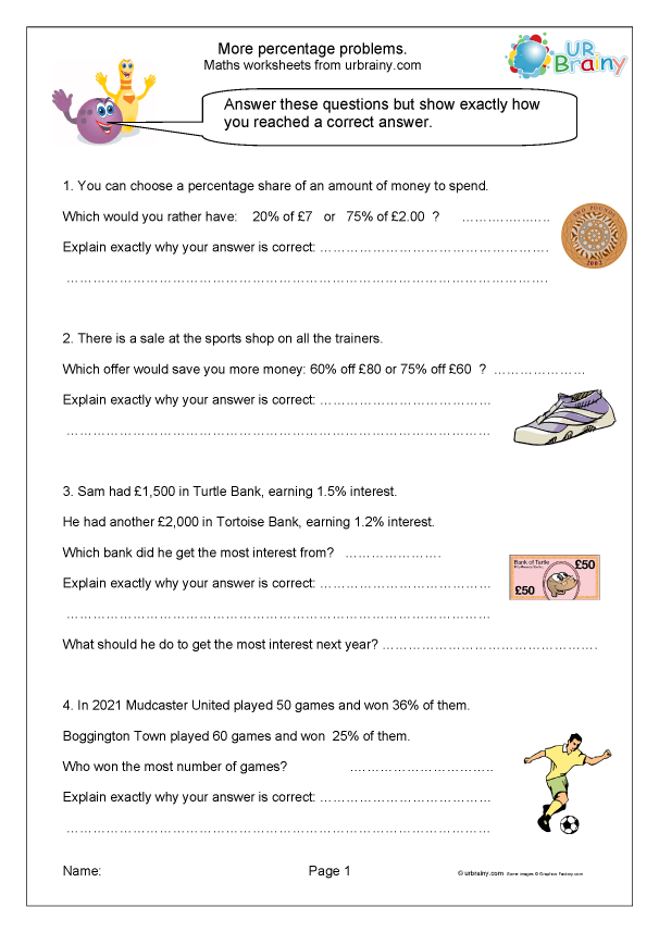 Percentage Practice Summer Sale Math Exercise for Middle School Learners Sixth grade students solving percentage calculations on summer sale clothing prices worksheet