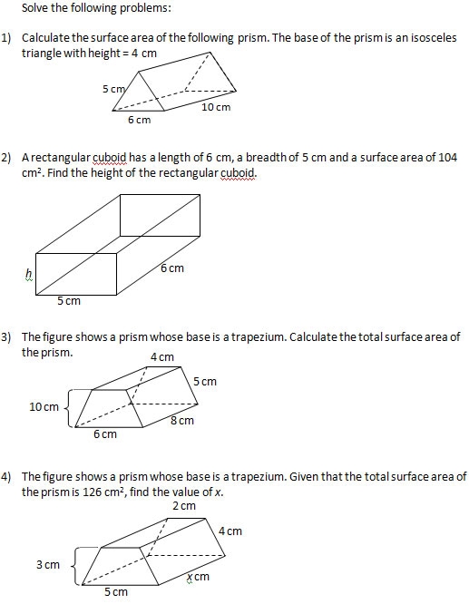 Surface Area Word Problems Worksheet for Sixth Grade Math Class Sixth grade students solving geometry math problems about surface area on a printed worksheet
