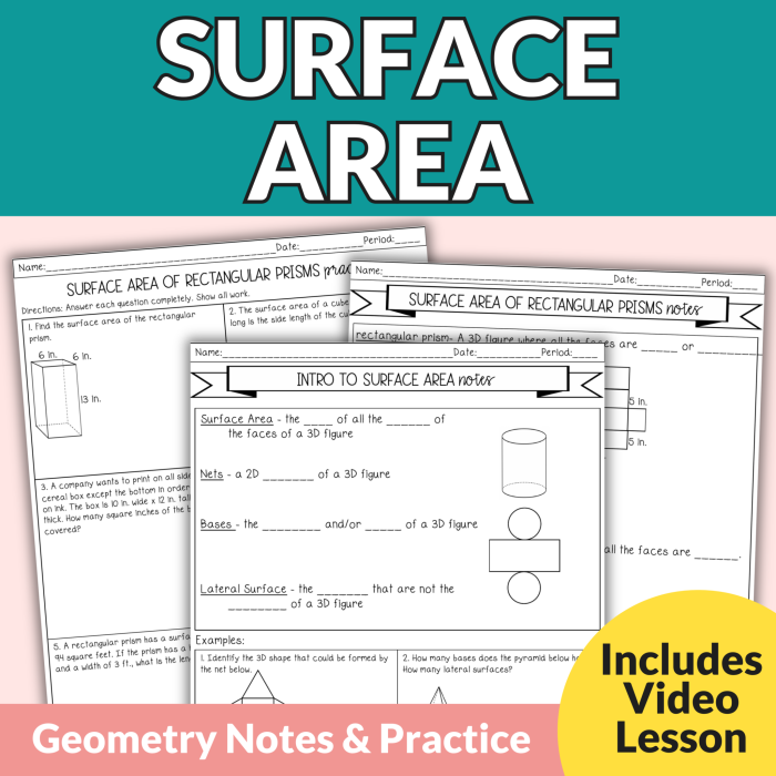 An Introduction to Surface Area Worksheet Number 8 Sixth grade student practicing geometry skills on an introduction to surface area worksheet