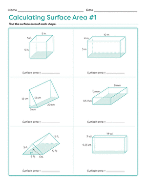 Visual guide for the Introduction to Surface Area worksheet Worksheet for teaching surface area concepts to sixth graders