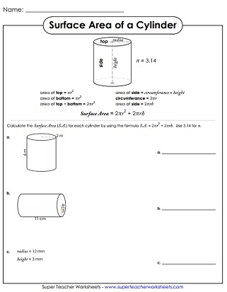 An engaging introduction to surface area for students in sixth grade Worksheet for teaching sixth graders about surface area concepts