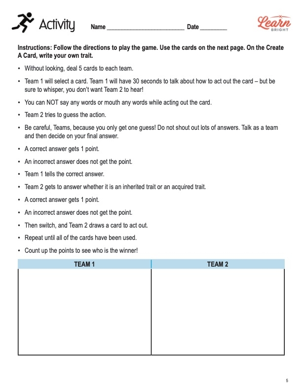 How Do We Influence the Inheritance of Traits Worksheet for Middle School Science Sixth grade science students exploring the biological differences between natural and artificial selection on a worksheet