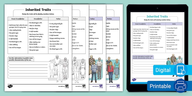 How Do We Influence the Inheritance of Traits Worksheet 10 Sixth grade worksheet comparing natural and artificial selection traits for science class