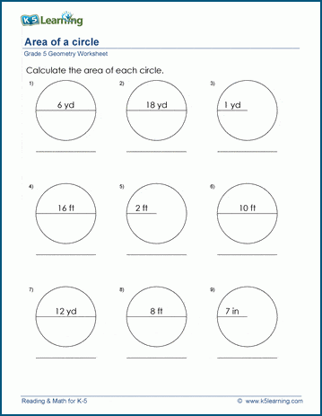Sixth grade students practicing geometry by calculating the area of a triangle on a printed worksheet