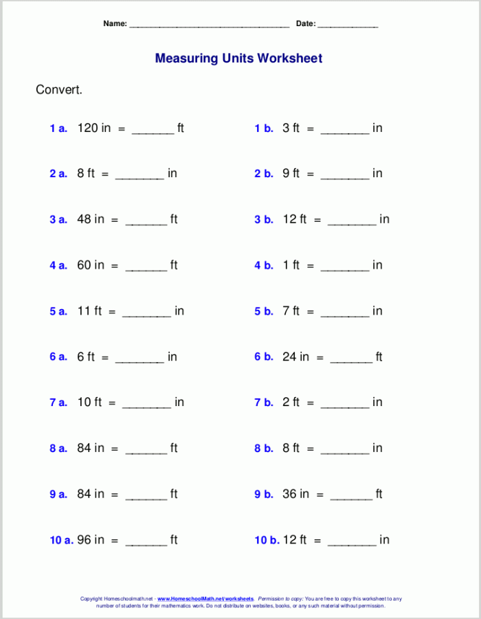 Convert Between Customary and Metric Units Worksheet 16 Sixth grade student practicing metric and customary unit conversions on a one-page worksheet