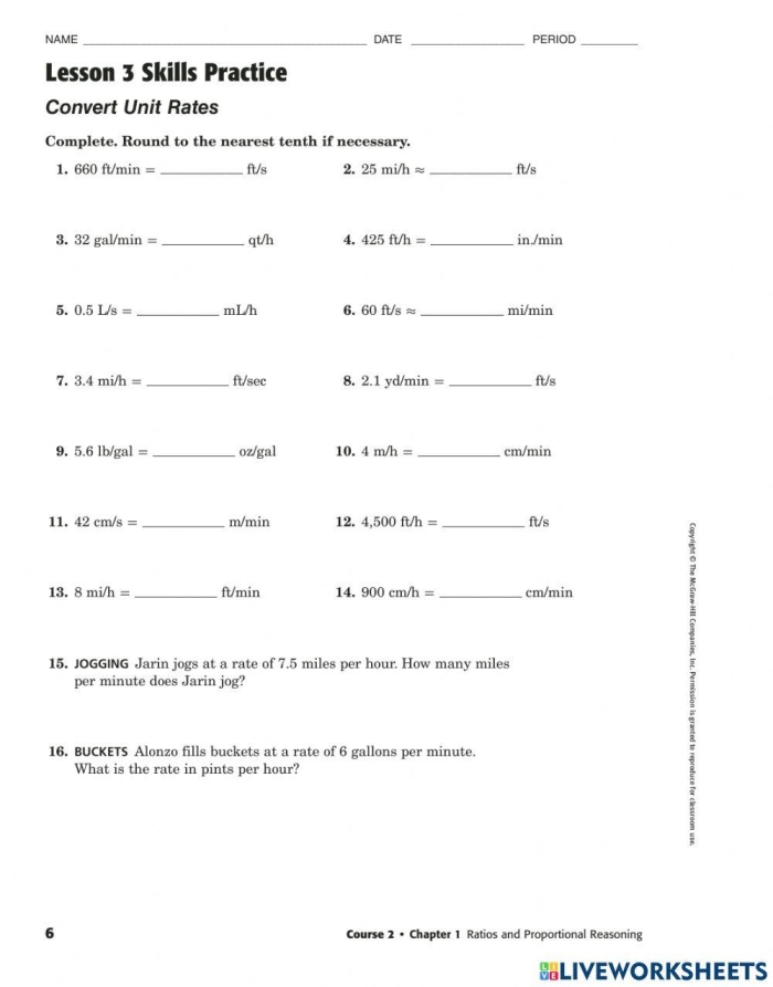Worksheet for practicing unit price calculations in geography for sixth graders