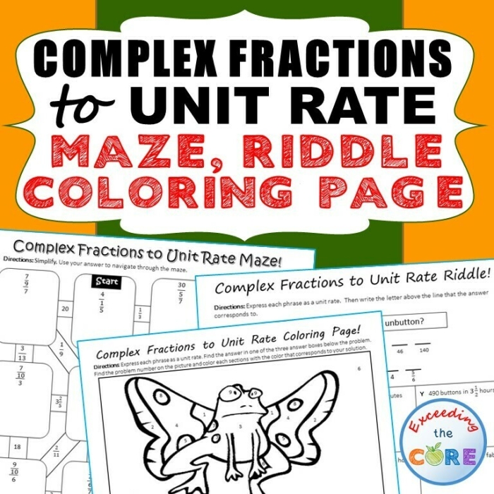 Finding Unit Rates Maze Worksheet 5 Integers and Rational Numbers Sixth grade math worksheet featuring a Finding Unit Rates Maze for practicing rational numbers