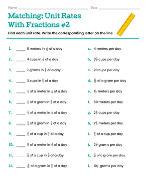 Comparing Unit Rates Word Problems Worksheet 17 Sixth grade math worksheet for students to practice solving and comparing unit rate word problems