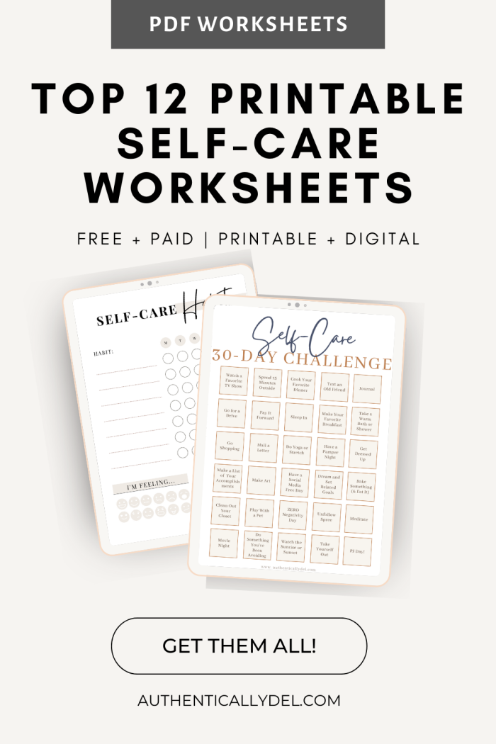 Self-Care Challenge worksheet designed for sixth graders to promote daily wellness activities