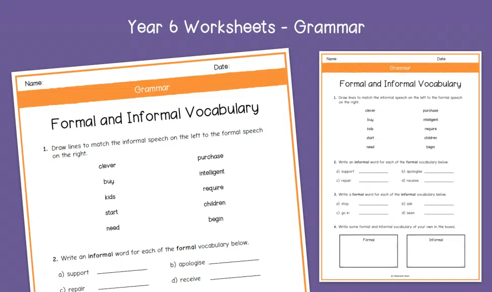 Worksheet on Winter Writing: Understanding Formal and Informal Styles Winter-themed writing worksheet for sixth graders focusing on formal and informal styles