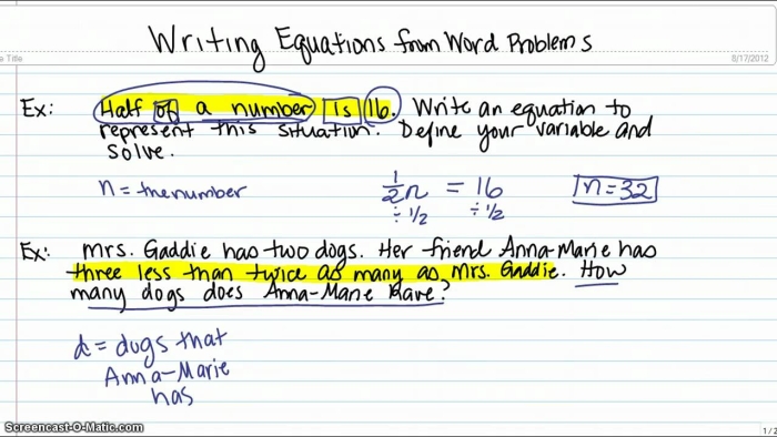 Sixth grade worksheet page featuring algebraic word problems with mixed operations