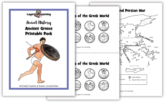 ALT text for a worksheet exploring ancient Greek government types for sixth graders