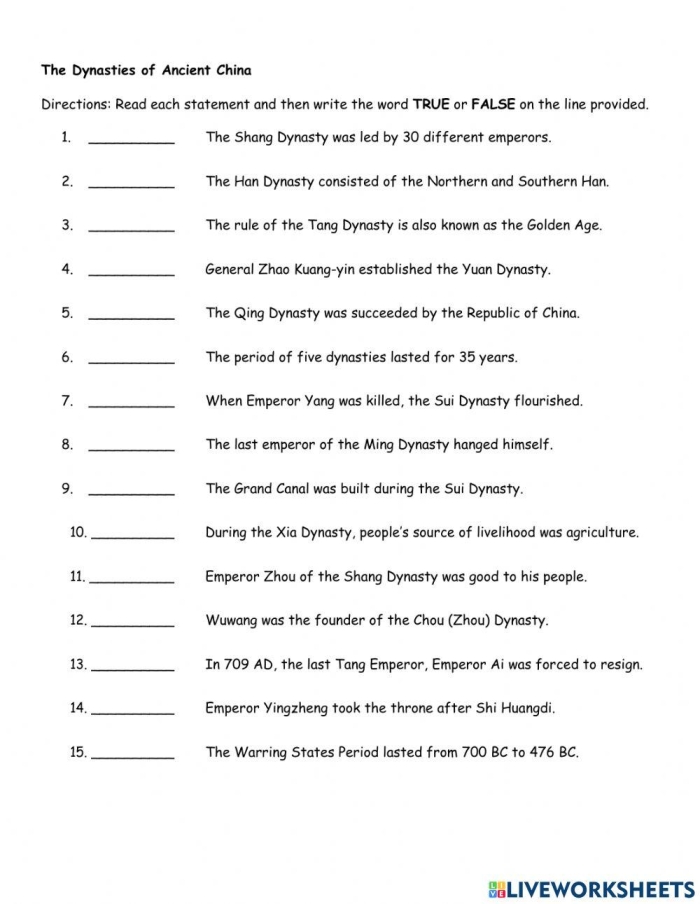 Sixth grade students reading about the major achievements of the first four Chinese dynasties