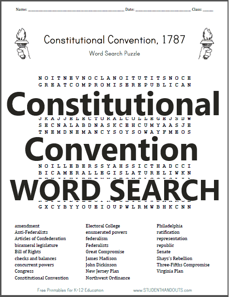 Educational resource for understanding the Constitutional Convention in social studies Worksheet depicting the Great Compromise from the 1787 Constitutional Convention for sixth graders