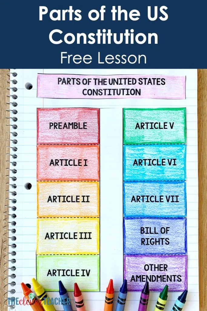Worksheet featuring the Preamble of the United States Constitution for sixth graders studying fractions