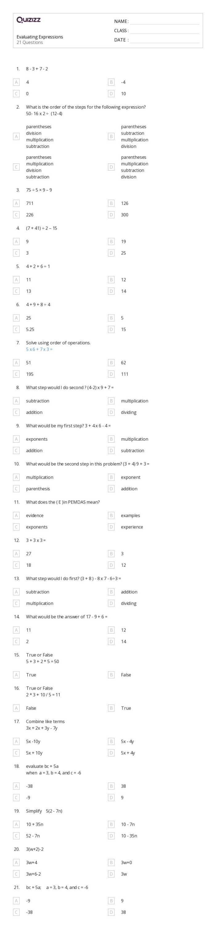Worksheet featuring word problems for writing and evaluating expressions for a skate team. Starting a Skate Team: Writing and Evaluating Expressions Worksheet for Seventh Grade.