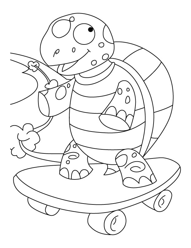 Kindergarten student coloring a skateboarding champion illustration for worksheet 18