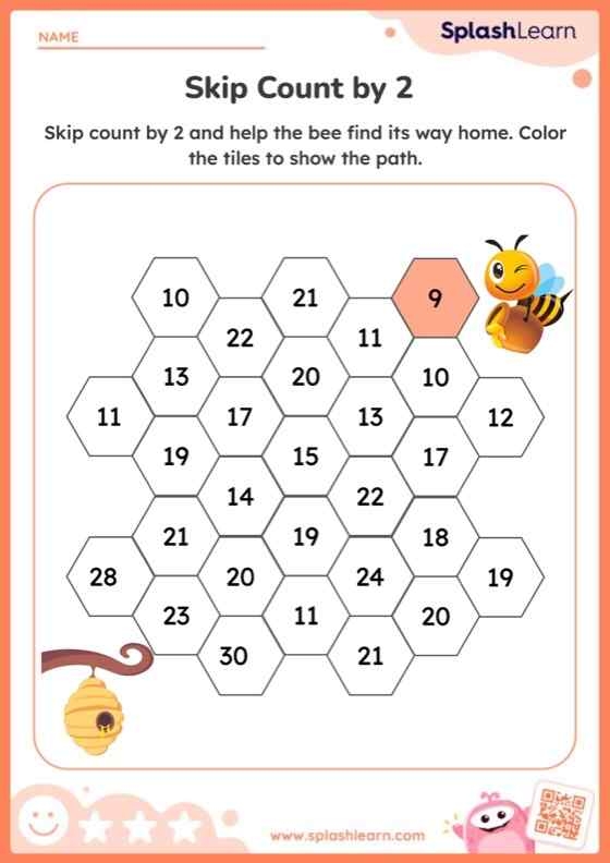 Skip Count by Two! worksheet featuring a dot-to-dot animal puzzle for second graders