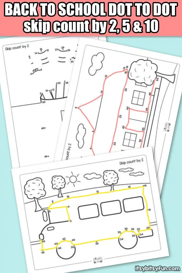 Counting by 2s dot to dot worksheet featuring a hidden picture for children