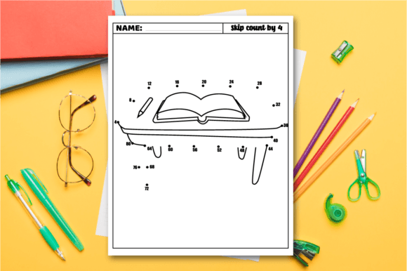 Counting by 2s dot to dot worksheet for kids to connect and discover a hidden image