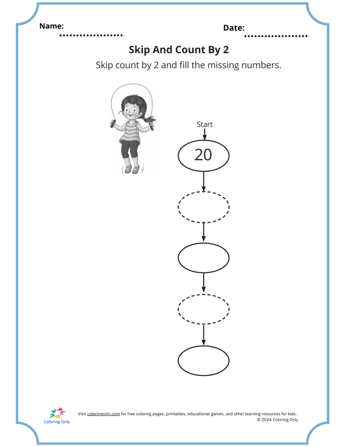 A second grade student connects dots by counting by twos to reveal a zoo animal in this skip counting worksheet