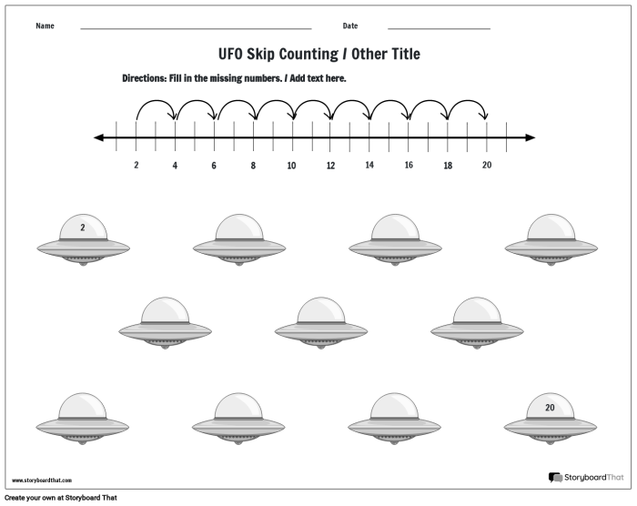First grade student practicing skip counting with decimals on a printable worksheet 15