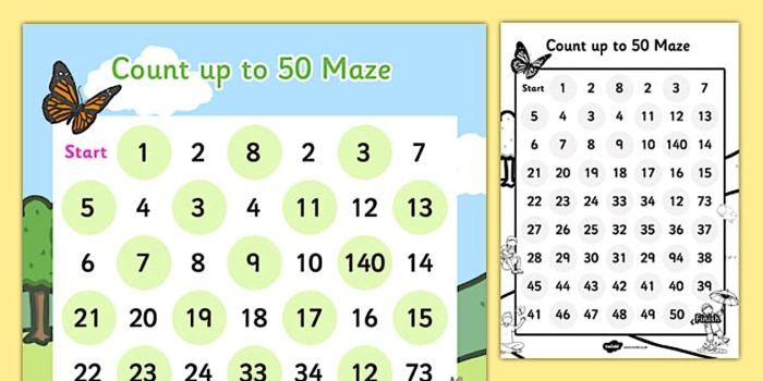 First grade student working on a Count by 5's and Make it Through the Maze math worksheet