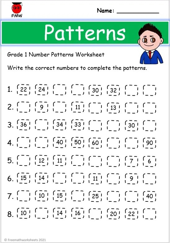 Number Patterns Chart Worksheet 13 for First Grade Math First grade students using a number patterns chart worksheet to practice skip counting and coloring