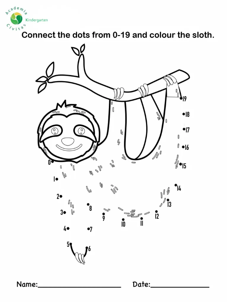 Kindergarten geometry worksheet featuring The Sleepy Sloth Gets Lost story and shape identification tasks