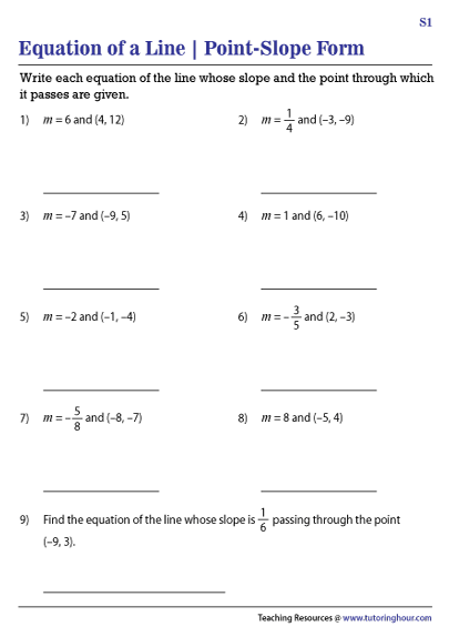 Students engaging with a worksheet on writing equations in slope-intercept form