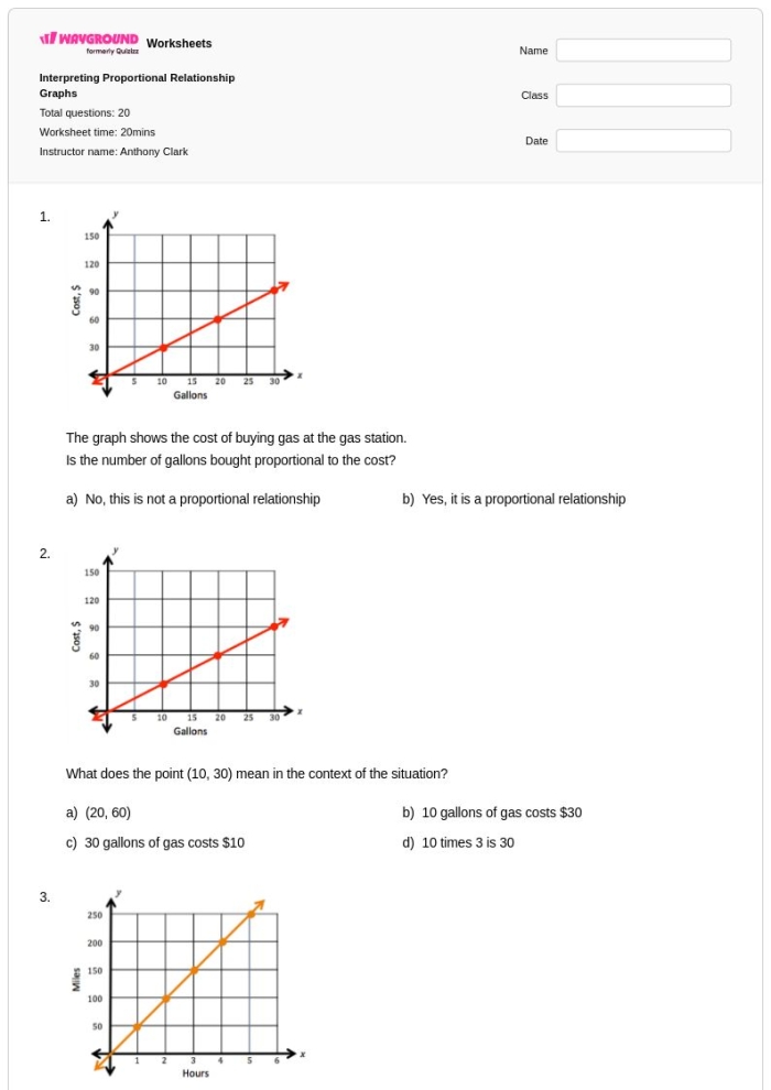 Worksheet for eighth graders to practice calculating slope from graphs