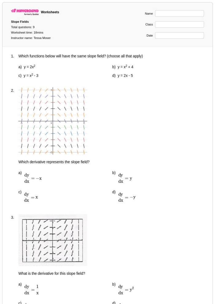 Eighth-grade students practicing slope calculations from a graph on a review worksheet