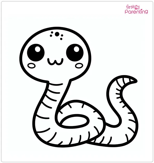 Coloring worksheet featuring sneaky snakes with hidden patterns for kids. Snake Coloring Patterns worksheet for Pre-K learners to enjoy.