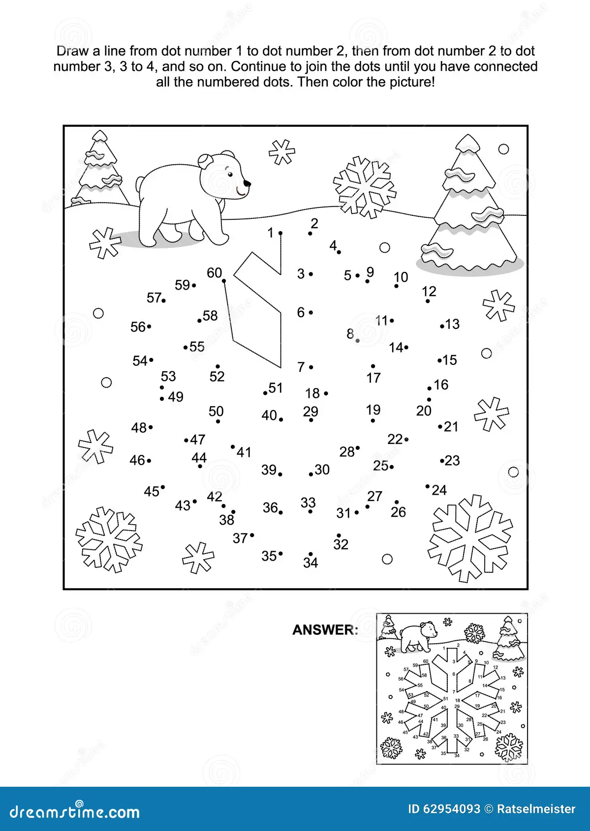 Engaging counting activity for kids featuring a festive snowflake design Snowflake-themed dot-to-dot worksheet for kindergarten phonics practice