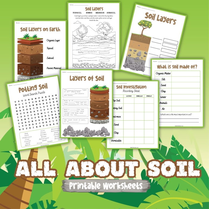 Second grade student reading about soil formation and composition on an educational worksheet