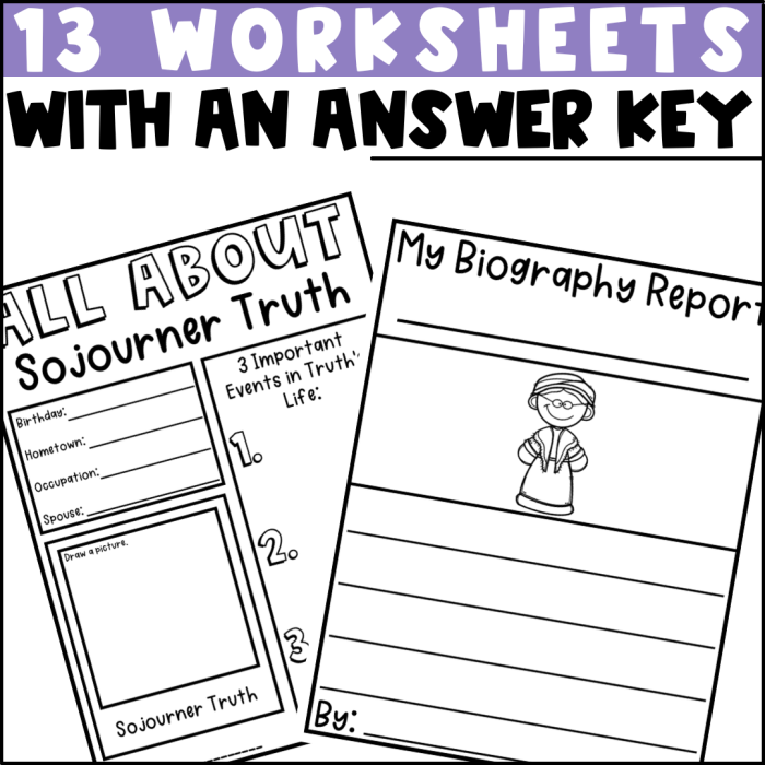 Second grade students learning about history with a Sojourner Truth timeline worksheet