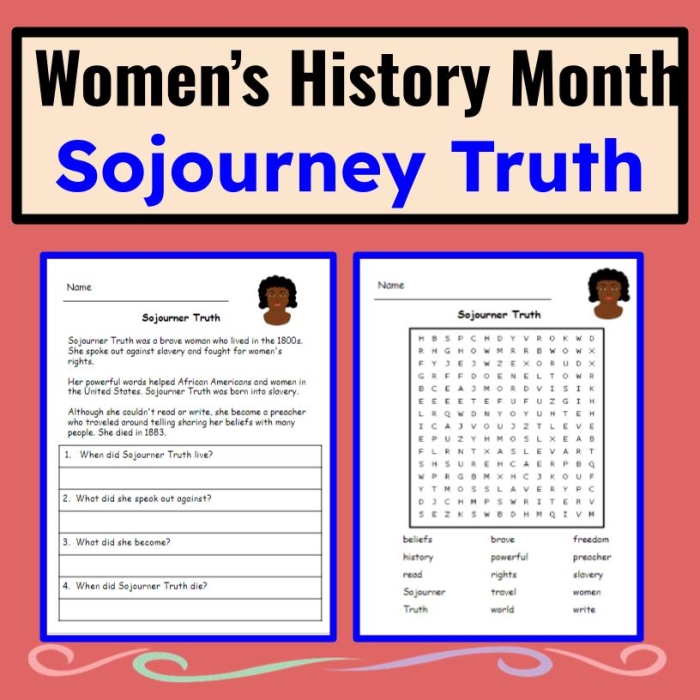 Second grade students completing a historical timeline activity about the life of Sojourner Truth