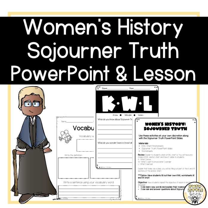Sojourner Truth timeline worksheet for second graders to explore her life events