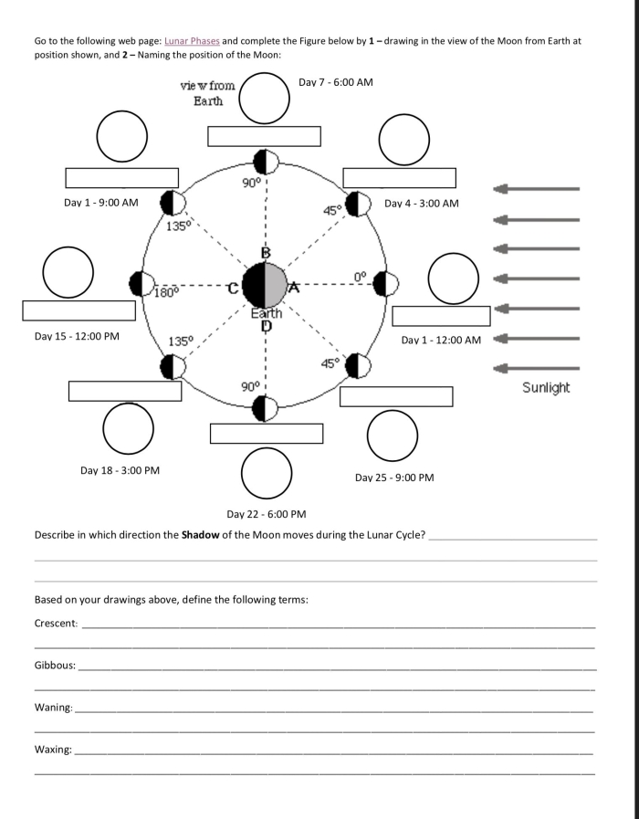 Sixth grade science student completing a worksheet about solar eclipses