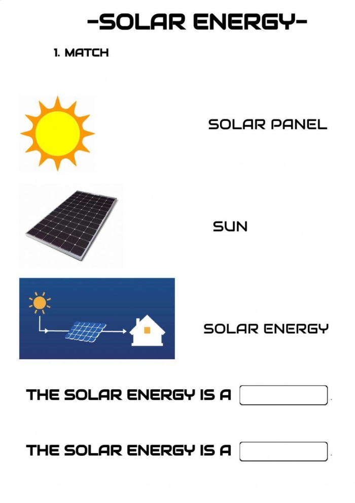 Educational activity on understanding solar energy and its benefits Worksheet exploring solar energy concepts for third graders