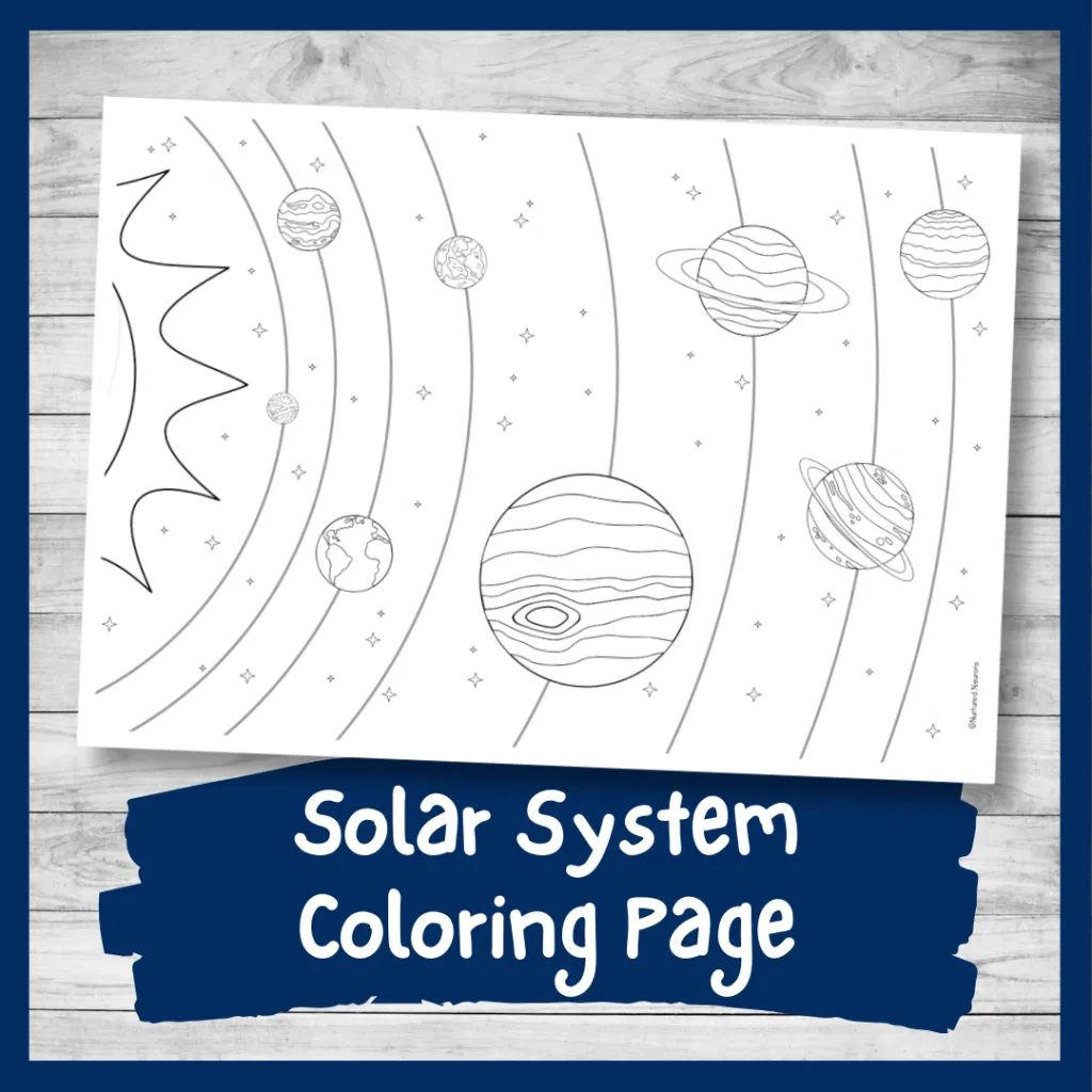 Solar System Coloring Page Worksheet Number 21 Second grade science worksheet featuring a detailed solar system coloring page for kids