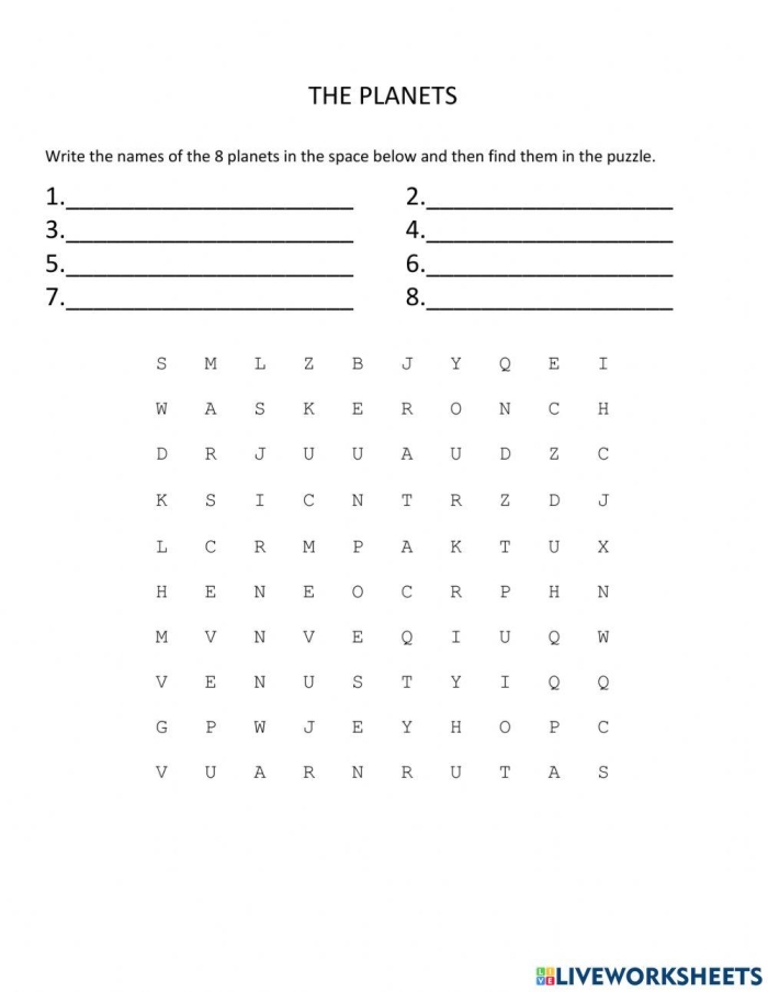 Third grade students label the eight planets of our Solar System on this division worksheet activity