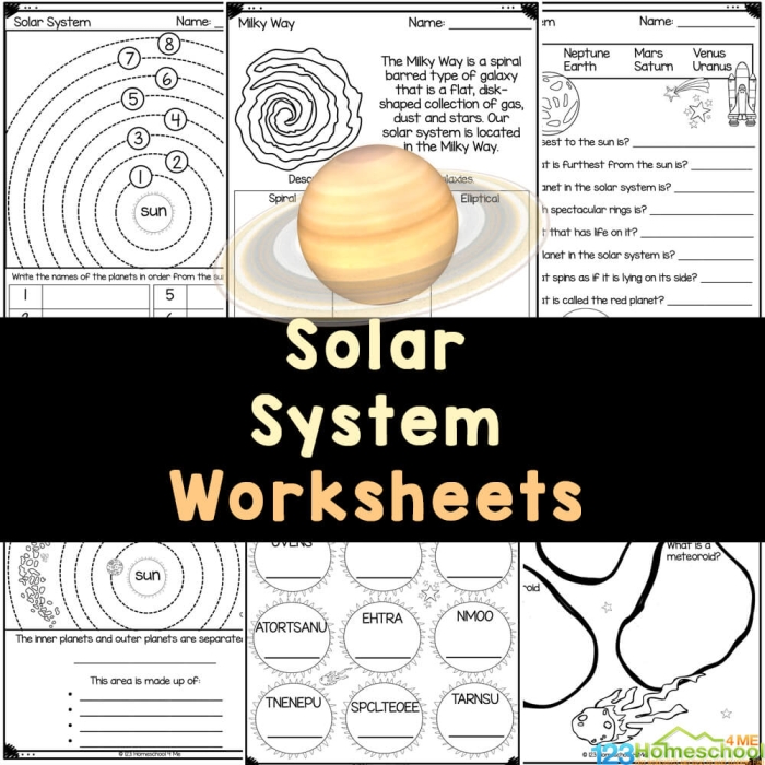 Third grade student completing a solar system worksheet about the order of the planets