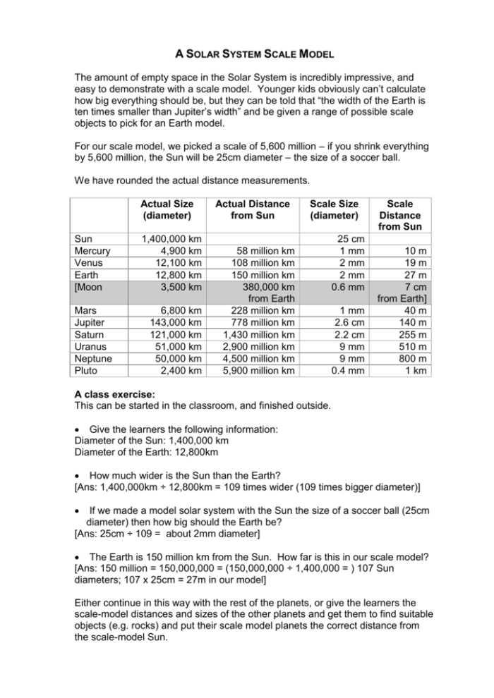 Sixth grade student completing a Solar System to Scale science worksheet number seven