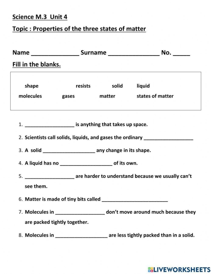 Matter Mixup What is a Solid Worksheet Number 22 A 2nd grade science worksheet about identifying solid objects in the states of matter lesson