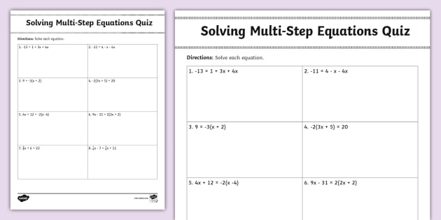 Sixth grade math worksheet featuring a fun puzzle to solve one-step algebra equations