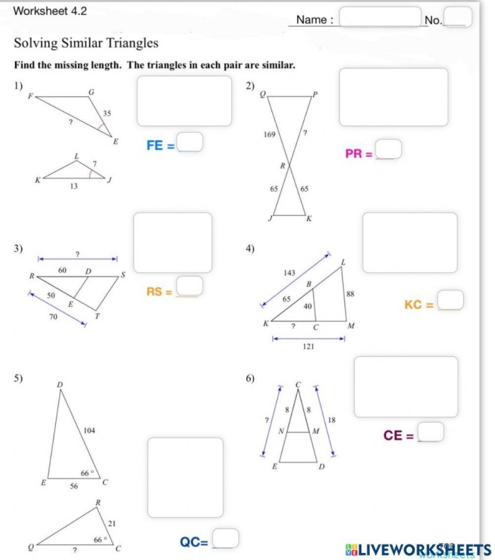Eighth grade math worksheet showing triangles with interior angles represented by algebraic expressions for practice with the triangle angle sum theorem