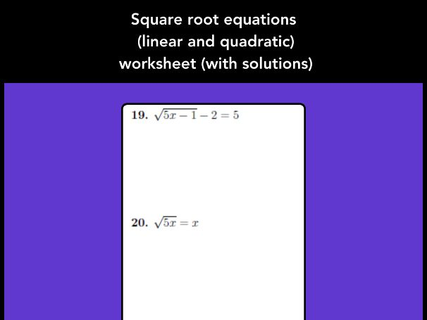 Eighth grade student solving quadratic equations by taking square roots of both sides